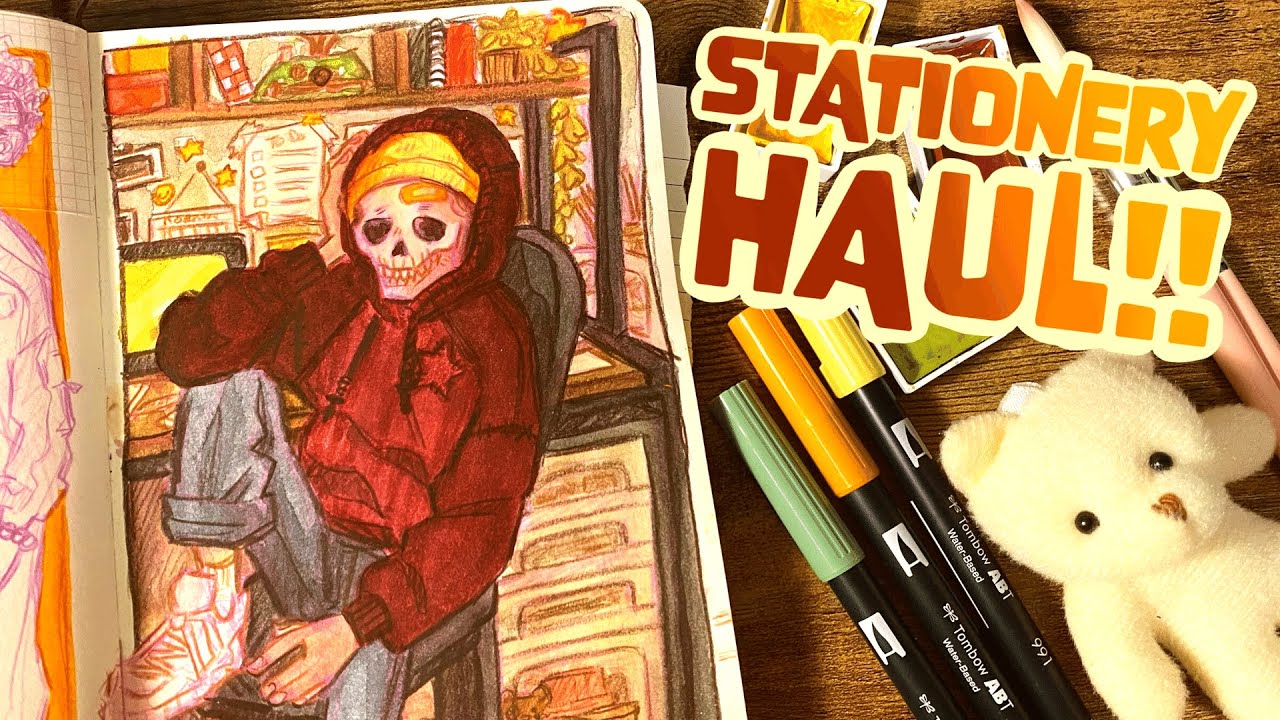 ☕️ SKETCHBOOK SESSION #13 || 🕶🐆💀✨ Stationery Pal Haul!! (again) (ALSO GIVEAWAY!!!)