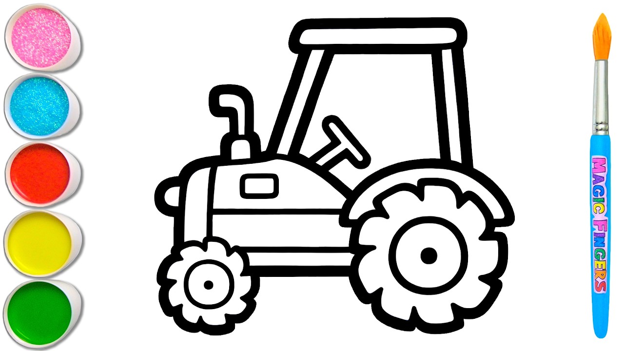 Menggambar, Melukis, Mewarnai Gambar Traktor Membawa Jerami untuk Anak-anak dan Balita 🚜 #390