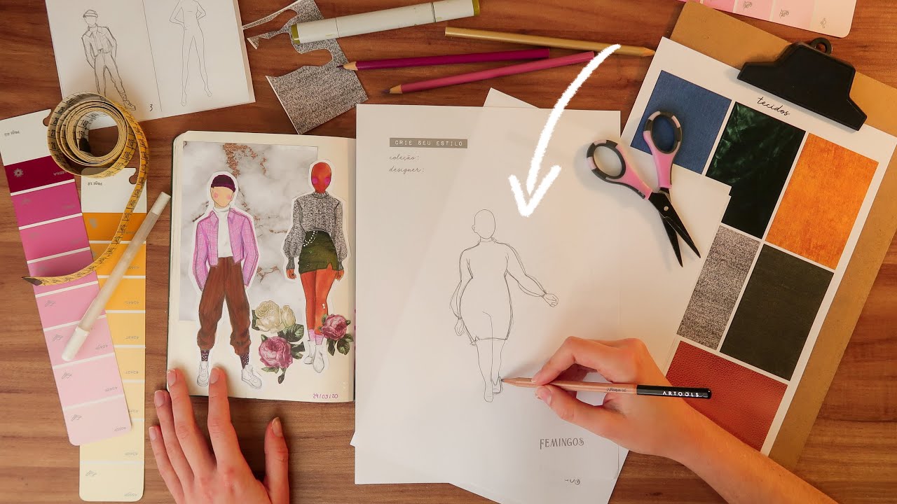 DESENHANDO ROUPAS (um jeito fácil e divertido)