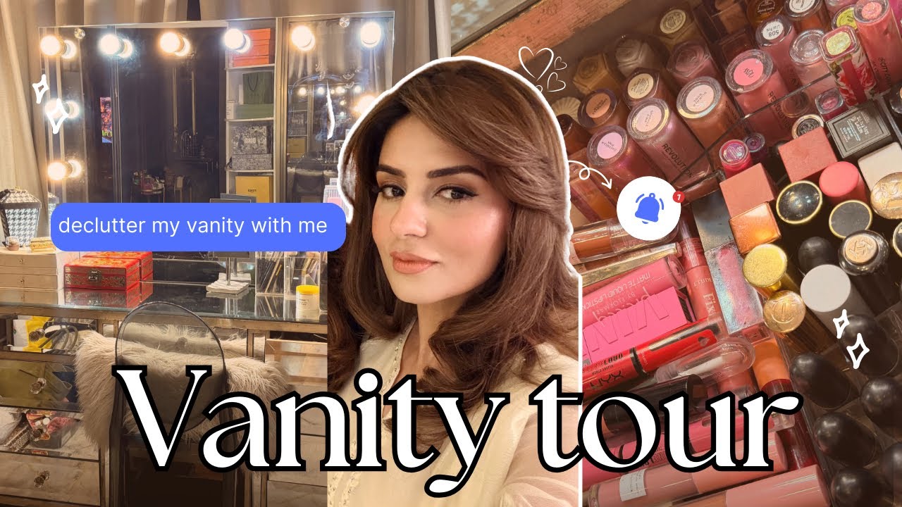 Vanity declutter and tour 🌸Keeping my fav makeup products 