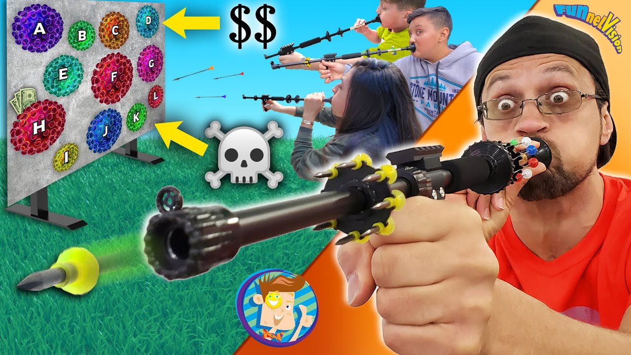 BLOWING DARTS at a SURPRISE MAP Challenge!  (FV FAMILY Stay Home Edition)