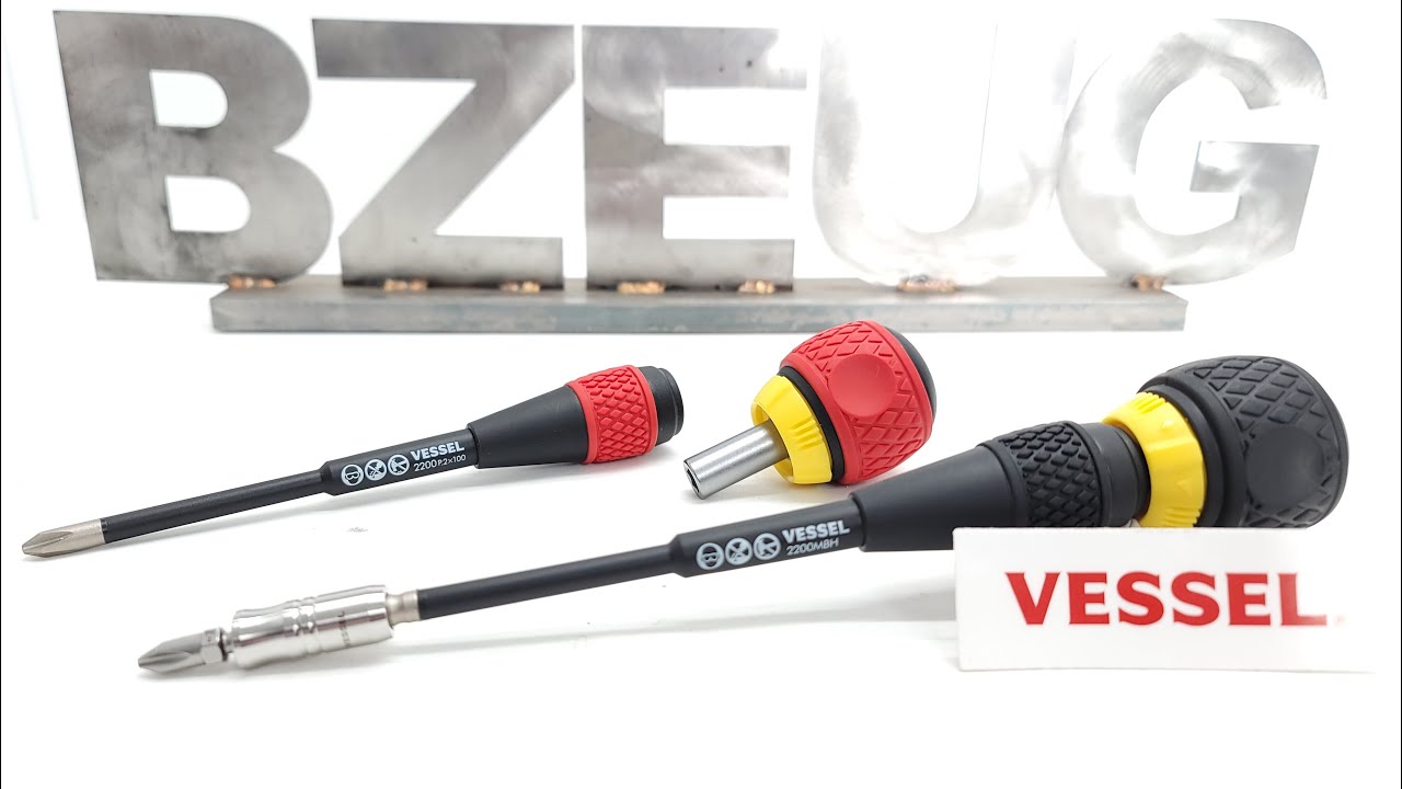 VESSEL 2200MBH Ratcheting Ball Handle Bit Holder Screwdriver.
