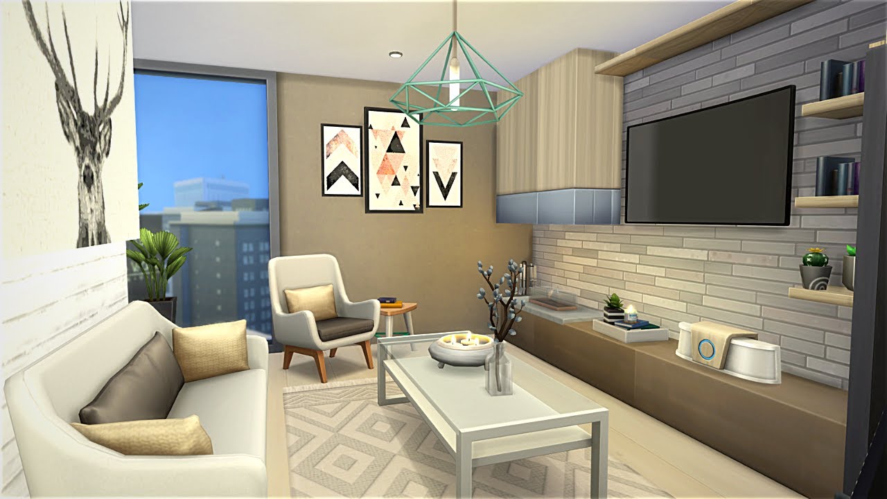 IKEA INSPIRED TINY APARTMENT 🌆 SIMS 4 SPEED BUILD STOP MOTION (NO CC, 1312 21 CHIC STREET)
