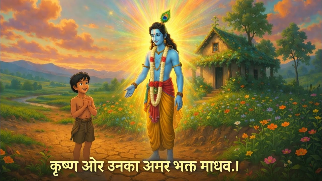 कृष्ण और उनका अमर भक्त माधव। #hindistories #motivatio#kahani #moralstories 