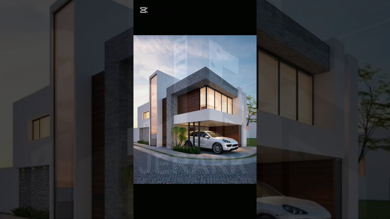 FACHADAS MODERNAS EN ESQUINA DE 2 PISOS #arquitectura #fachadas #moderno #vivienda #esquina