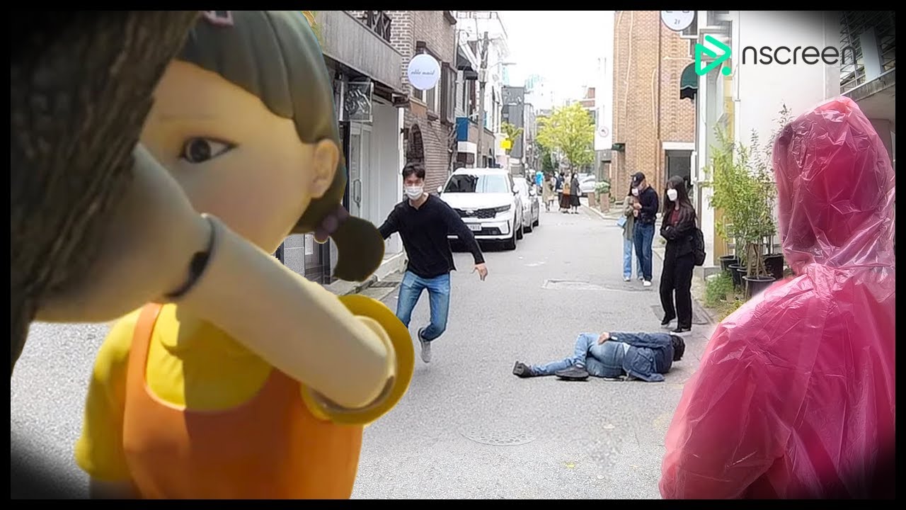 ENG)[몰카]홍대 거리에서 오징어게임 했을때 반응은?(ft.무궁화꽃이피었습니다 | Squid game Green Light, Red Light)