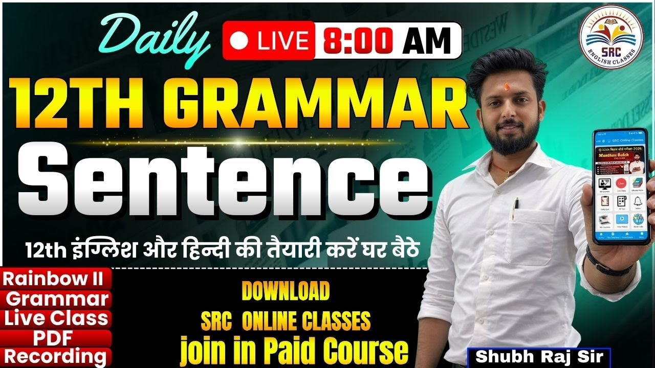 Sentence  Daily Live Class at 8 Am Day-1
