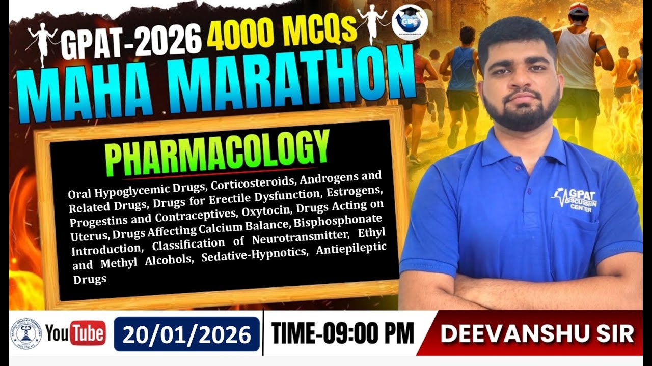 GPAT-2026 | 4000 MCQs MAHA MARATHON🏃‍♂️CLASS 23 | Pharmacology- Oral hypoglycaemic, Androgens etc