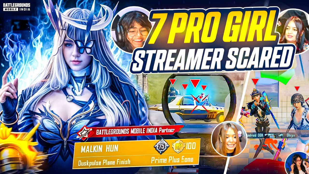 7 Pro girl Streamer SCARED* 😱 || With Too Intense Clutches. 🔱‼️ #bgmi
