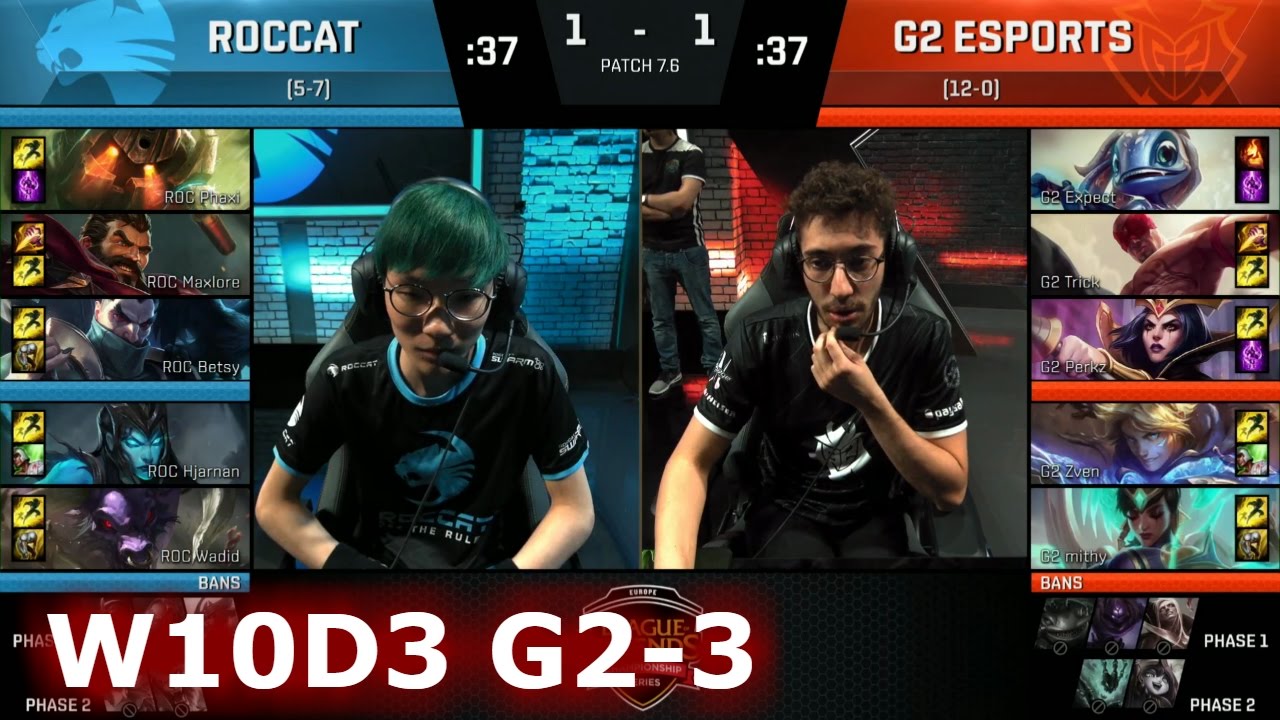 G2 eSports vs ROCCAT | Game 3 S7 EU LCS Spring 2017 Week 10 Day 3 | G2 vs ROC G3 W10D3