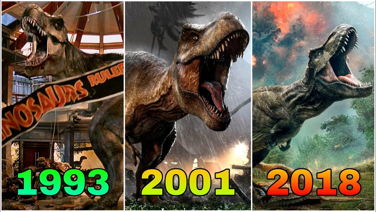 Evolution of T-Rex's Roar in Jurassic movies! (1993-2018)
