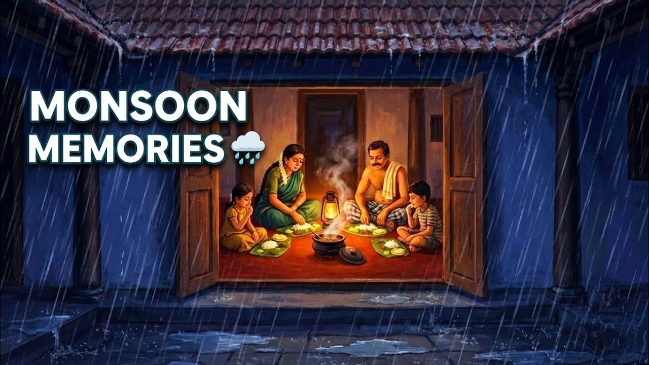 South Indian Monsoon Memories 🌧️ | Village Cooking, Family Life, Train Journey & Power Cut Night