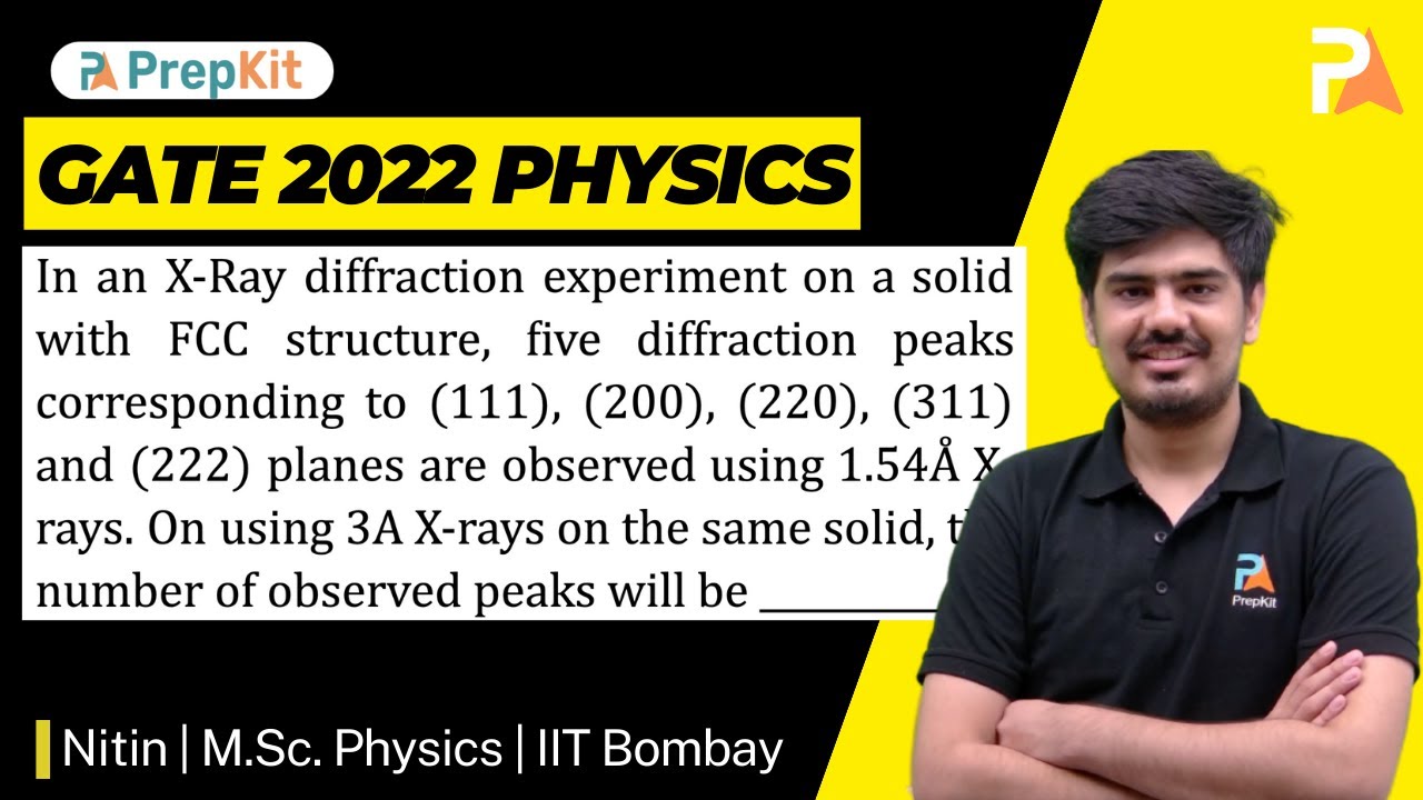 In an X-Ray diffraction experiment on a solid with FCC structure | SSP | GATE Physics 2022 PYQ