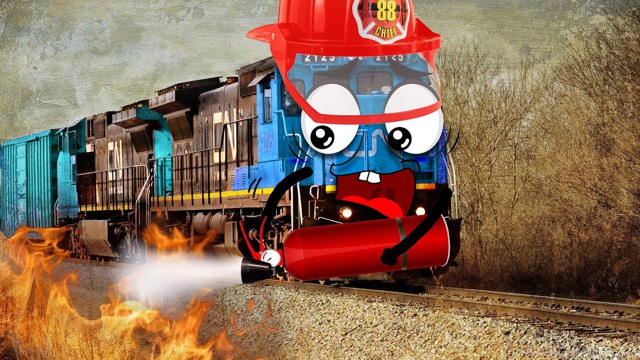 Trains Doodles  Firefighting Train Working   Railway doodles - Woa Funny Doodles