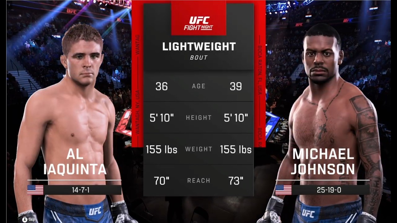 UFC 5 Men Lightweignt первый тур Al IAQUINTA (США) - Michael JOHNSON (США)
