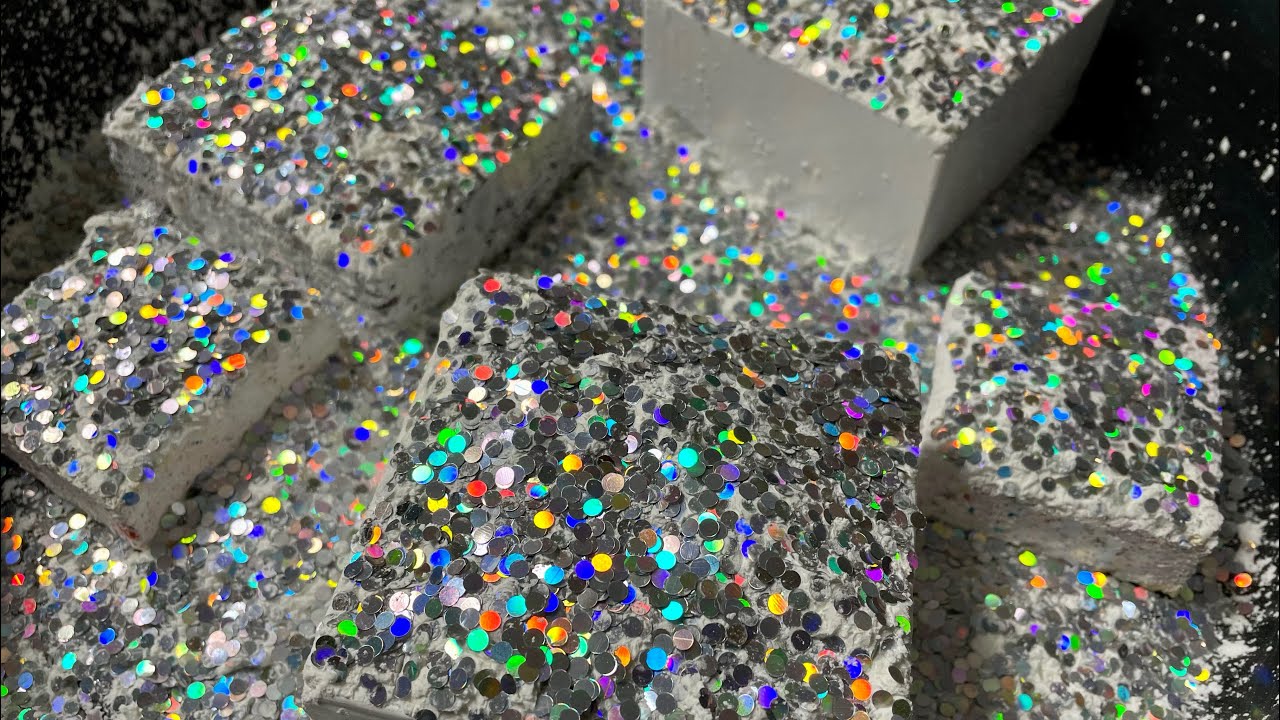 Fresh Gym Chalk & Reformed Gym Chalk Topped with Cornstarch & @APowderyMess Glitter