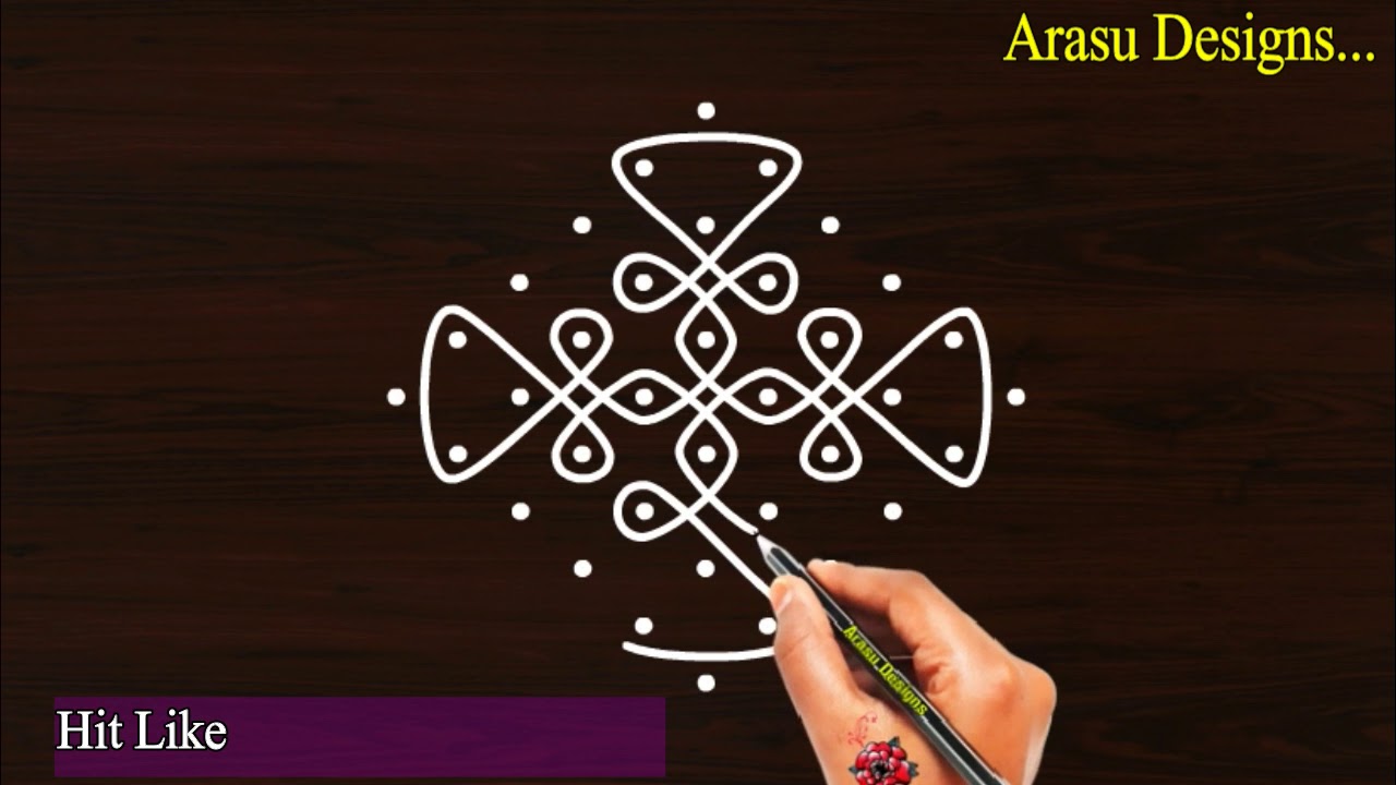#Arasudesigns#sikkukolam#kambikolam Beautiful kolam, 6 dot neli, melikala muggulu - Nandhana n21