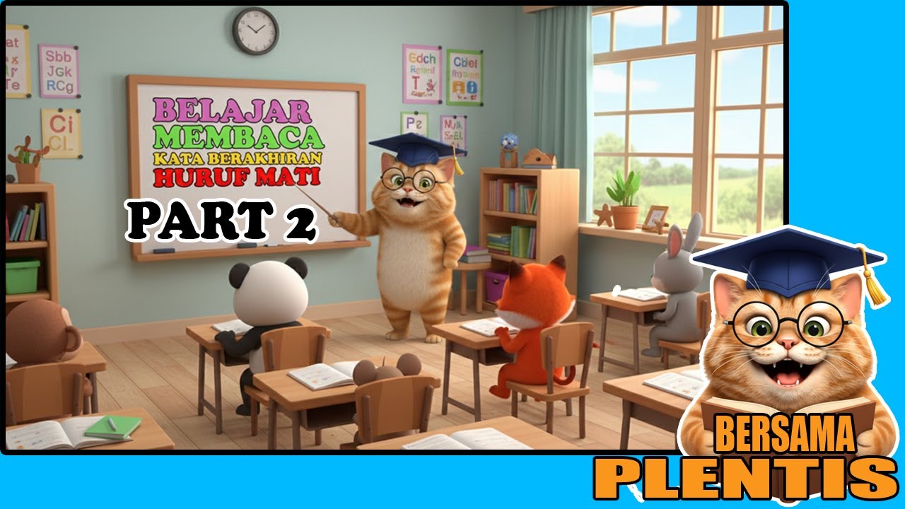 BELAJAR MEMBACA KATA YANG BERAKHIRAN HURUF MATI PART 2 - UNTUK PAUD DAN TK - BELAJAR BERSAMA PLENTIS