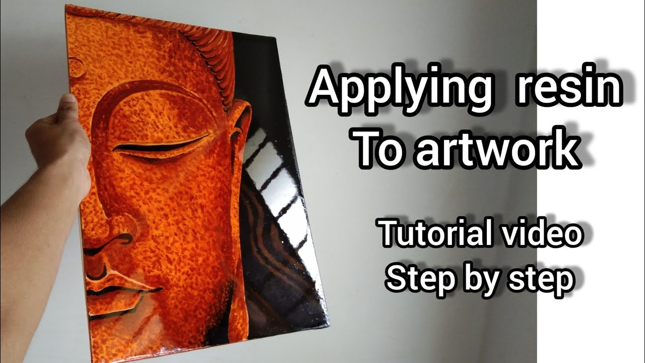 Easy tutorial || applying resin to artwork || resin on Canvas board #resinart #resinoncanvas