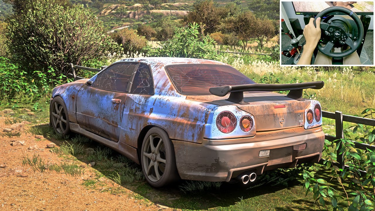 Rebuilding Nissan Skyline GTR R34 - Forza Horizon 5 | Thrustmaster T300RS gameplay