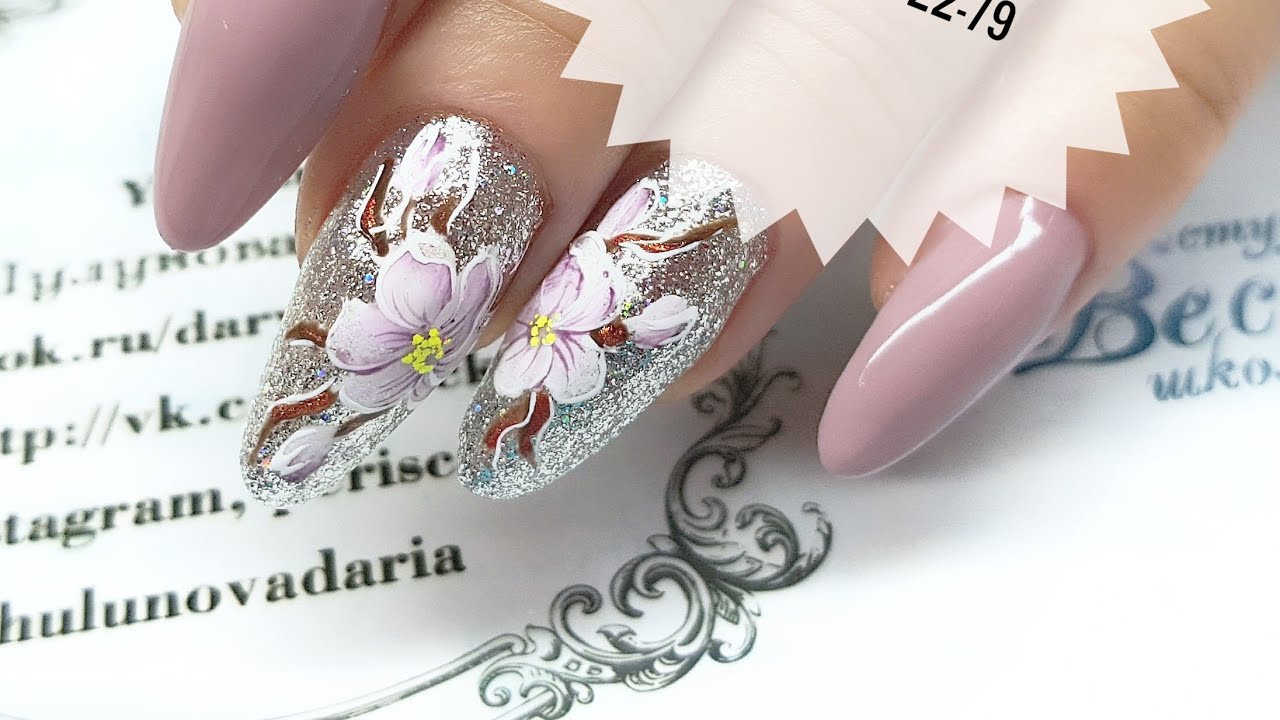 () Простой и быстрый весенний дизайн ногтей - яблоневый цвет, гель лак с AliExpress.
