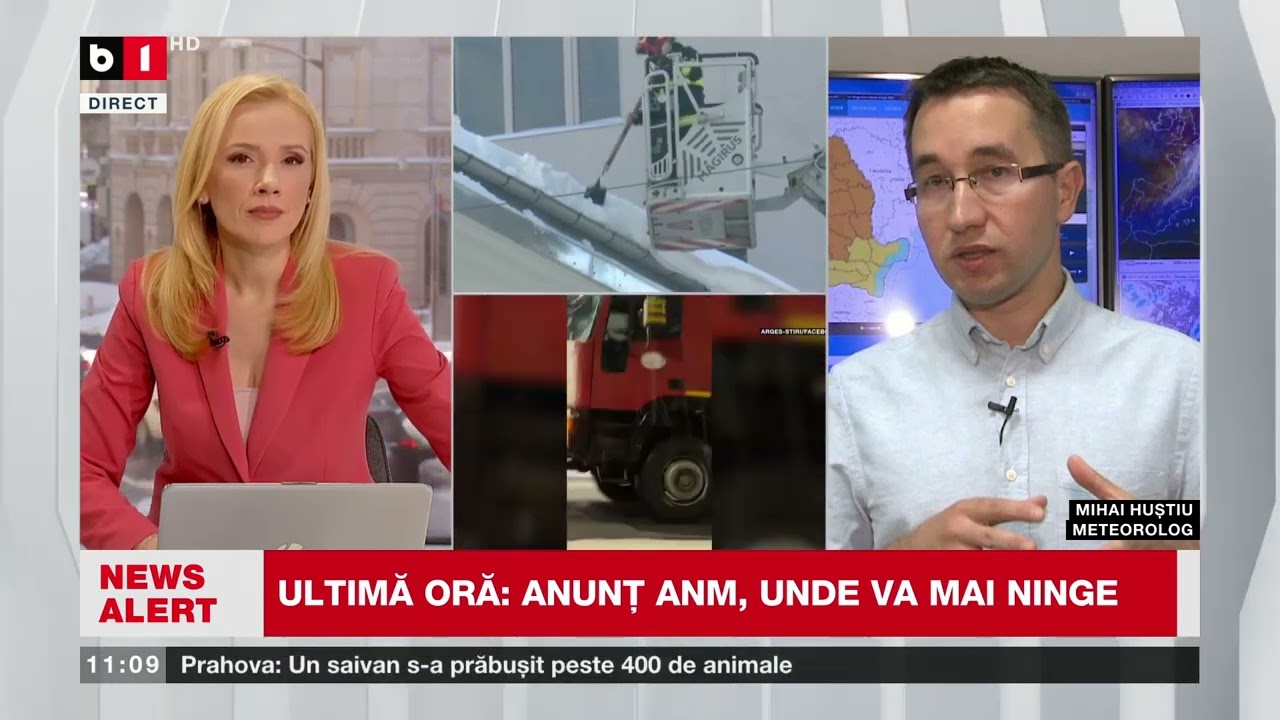 ULTIMA ORĂ. M. HUȘTIU, ANM: UNDE VA MAI NINGE_Știri B1TV_22 febr. 2026