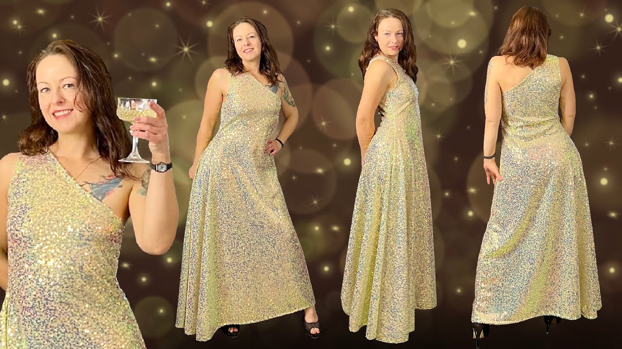 Wie du ein glamouröses Abendkleid ohne Schnittmuster nähen kannst