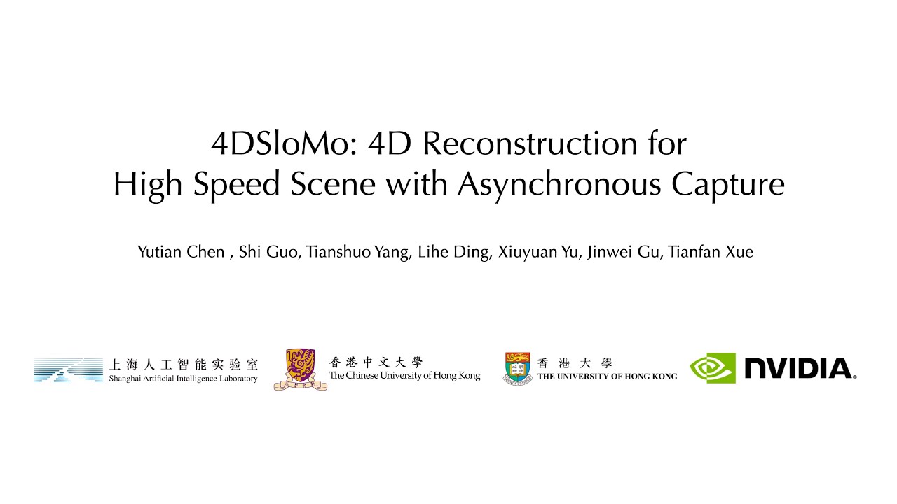 4DSloMo: 4D Reconstruction for High Speed Scene with Asynchronous Capture