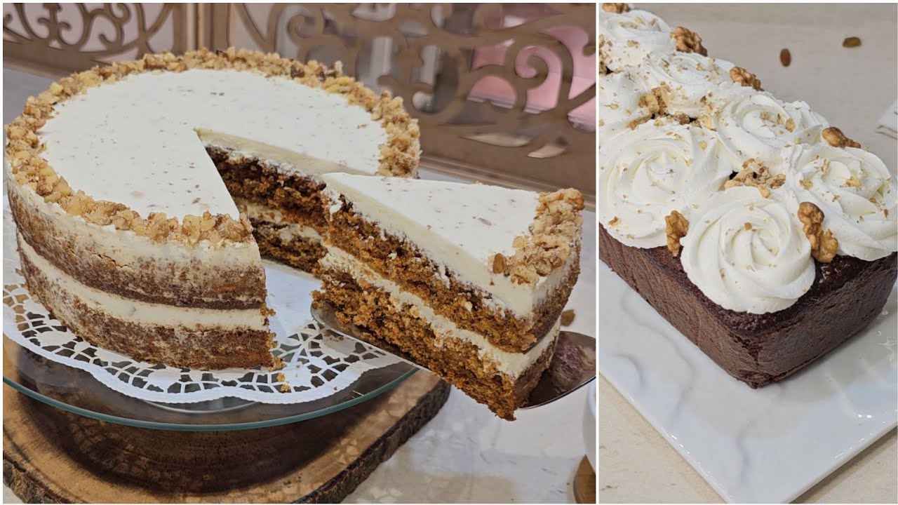 أحسن كيكة جزر ممكن تجربي 2 أنواع و2 كريمات carrot cake original