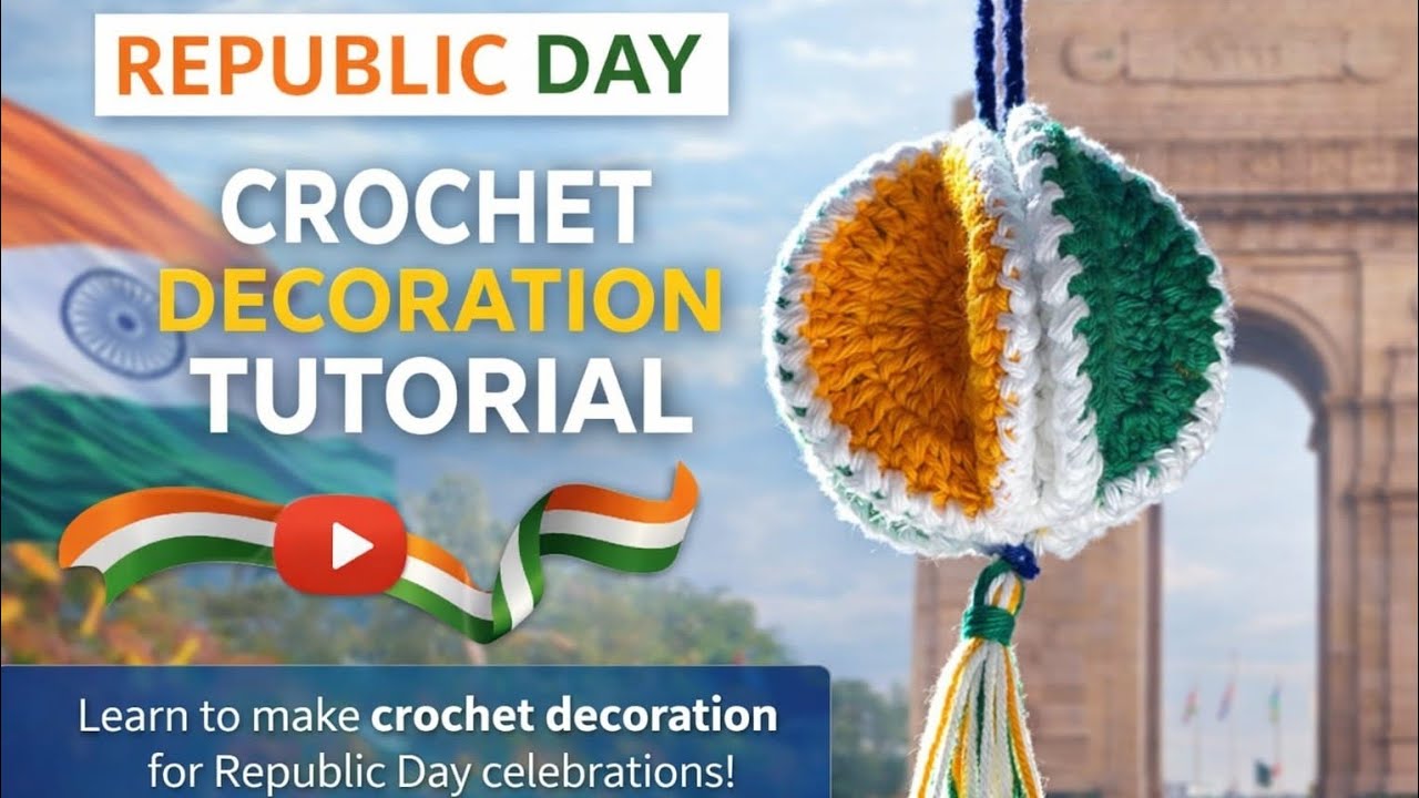 Republic Day Crochet Decoration 🇮🇳 |Tricolour Hanging Tutorial for Beginners|#26janury #republicday