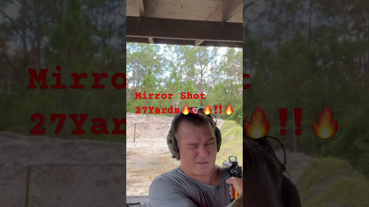 Trick Shot mirror Shot 27 YARDS with A Gun 🔥‼️🎯🍀🔥🔥🤘🤘