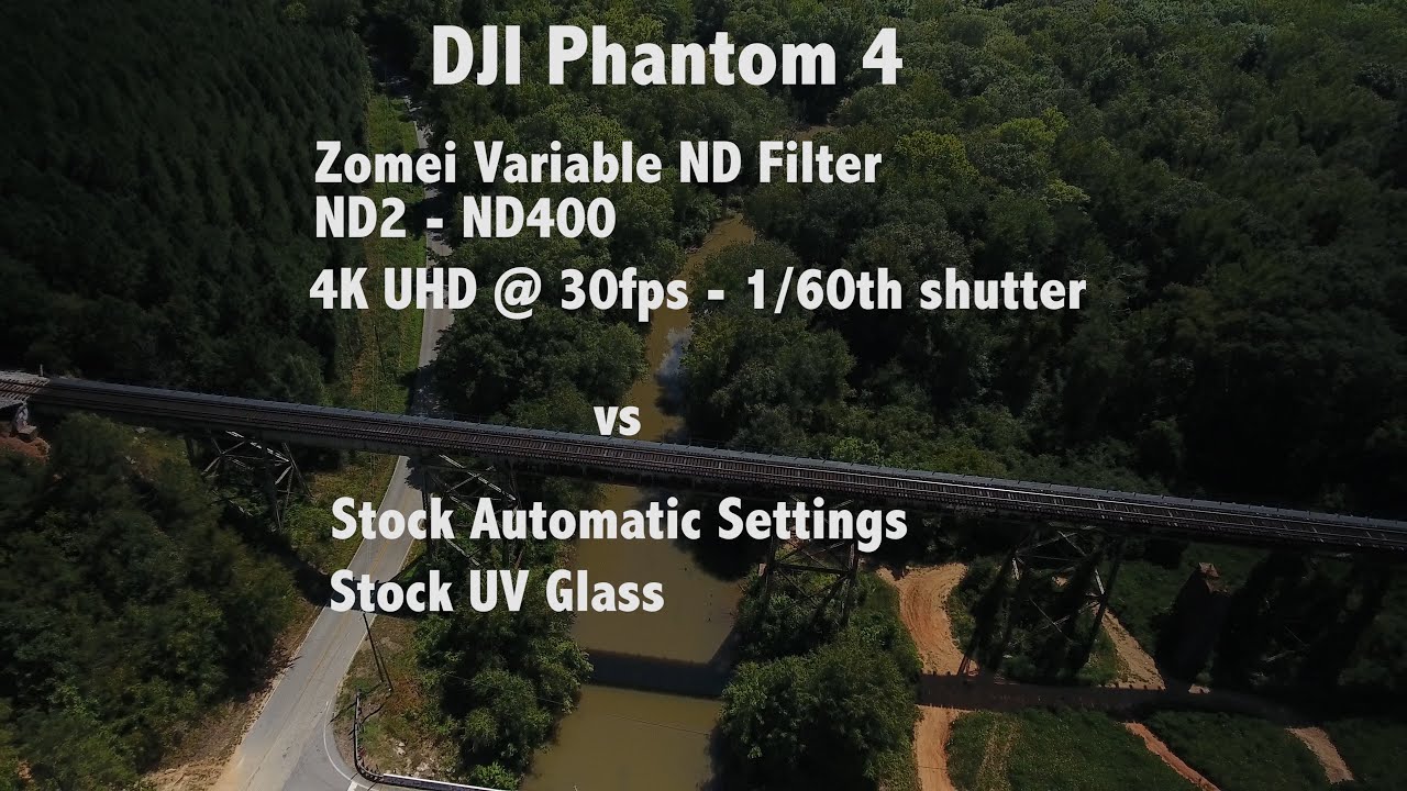 DJI Phantom 4 4k UHD - Zomei ND Filter vs stock glass