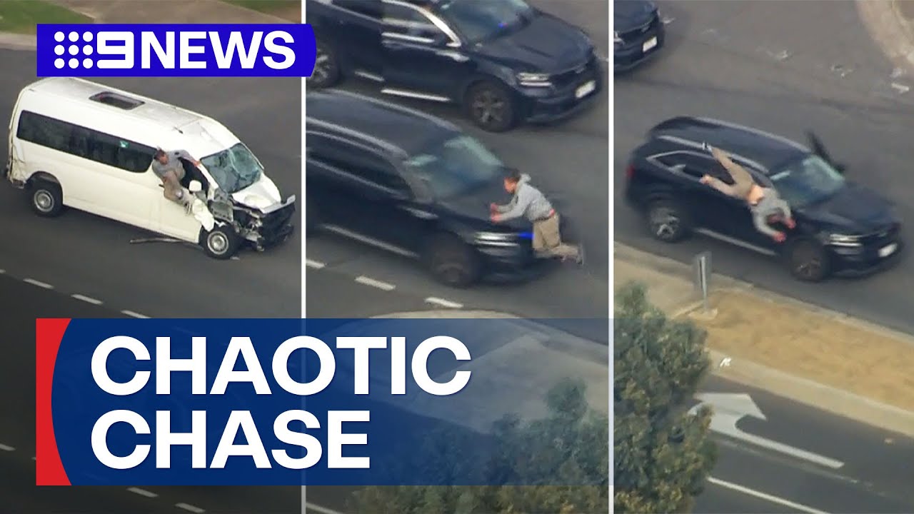 Man hit after wild police chase through Melbourne | 9 News Australia