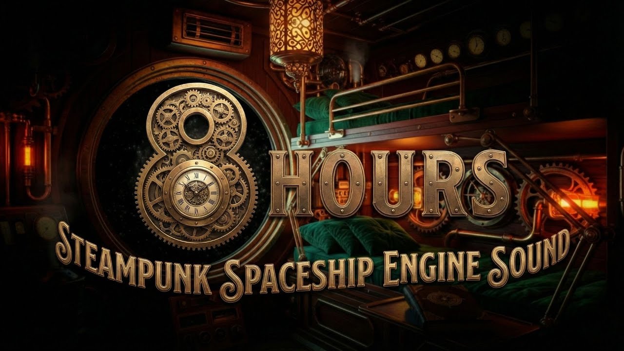 8H Steampunk Spaceship Bedroom 🛌 Deep Engine Sound for Sleep
