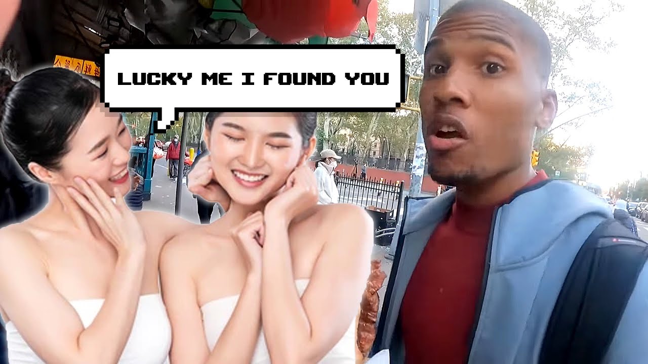 Black man helps 2 Asians translate