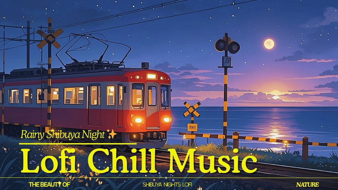 Rainy Shibuya Night 🌙 Coffe Rainy Night 🌧 Relaxing Lofi music, Night Ambiance & Rain, Relaxing Beats