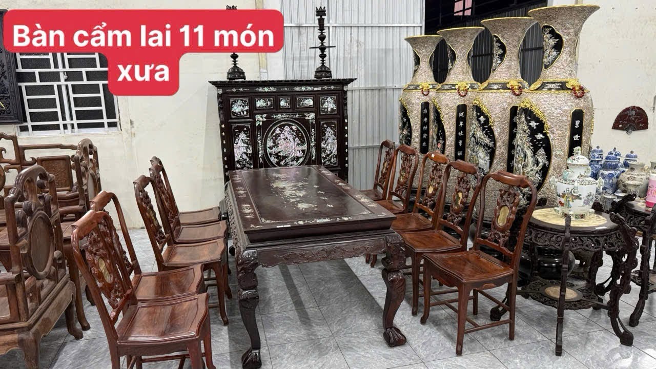 Báo giá bàn cẩm lai xưa, bàn ăn gỗ gõ, tủ thờ ốc đẹp, tranh song long, gốm tàu,bàn trà,đồ xưa Mekong