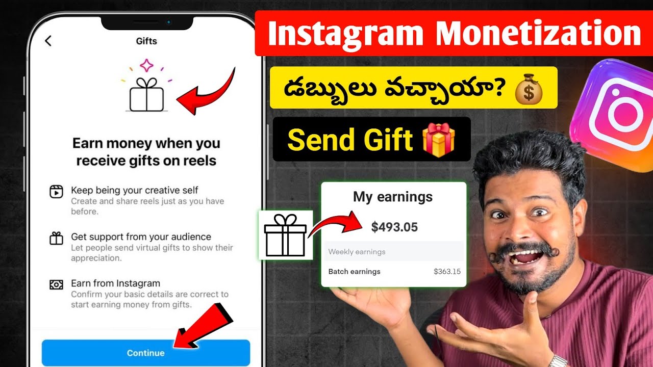 Earn Money with GIFTS 2025 💰🤑| Telugu | Enable Instagram Gifts Option | Instagram Monetization