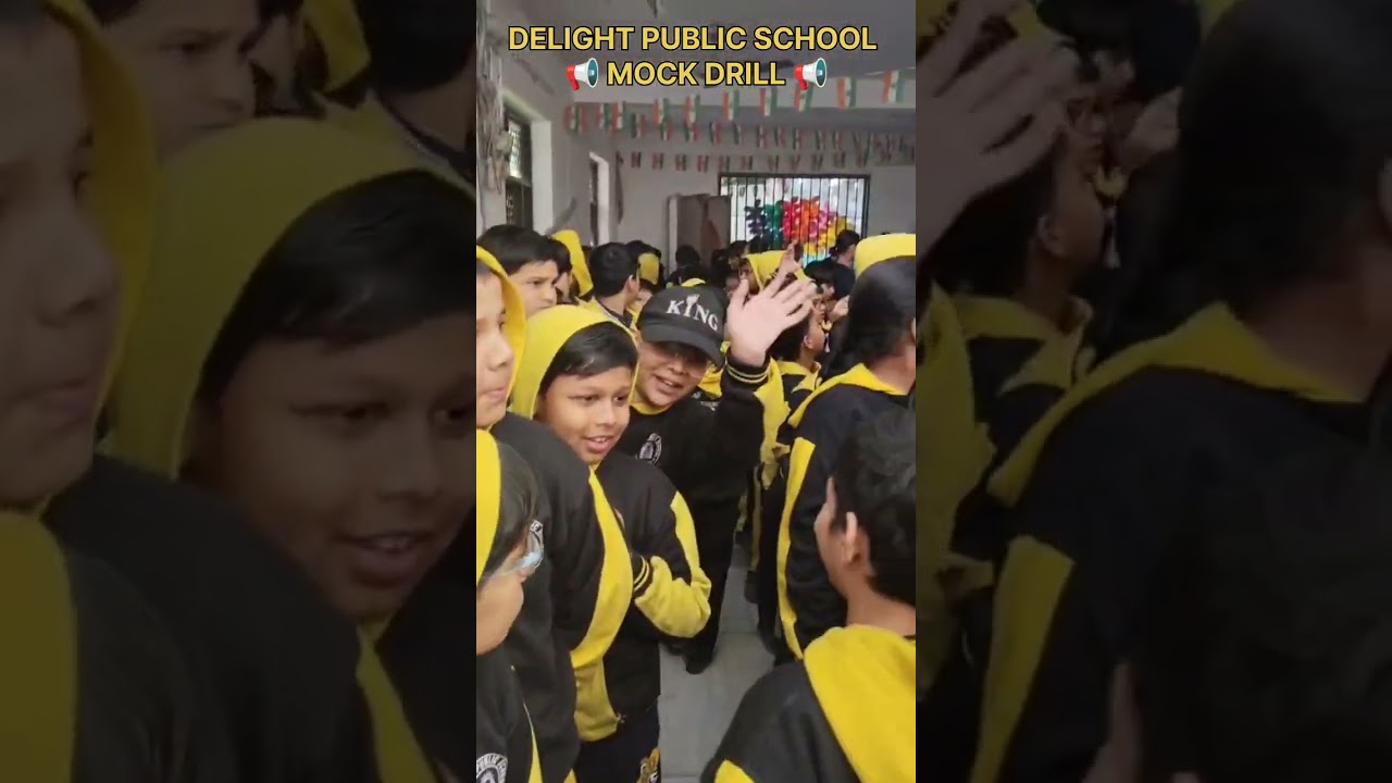 A mock drill was conducted at Delight Public School for fire safety and earthquake awareness.