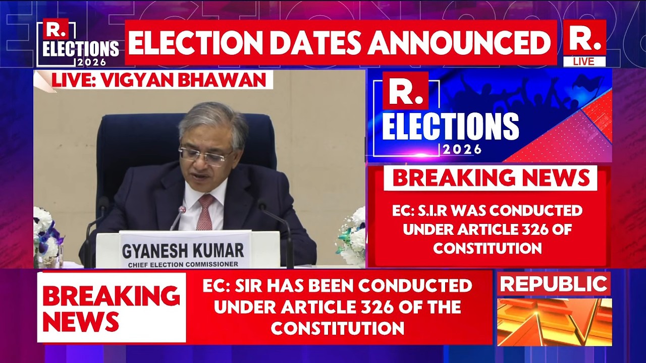 R. Election 2026 LIVE: Election Commissioner Gyanesh Kumar on SIR under Article 326 at Vigyan Bhawan