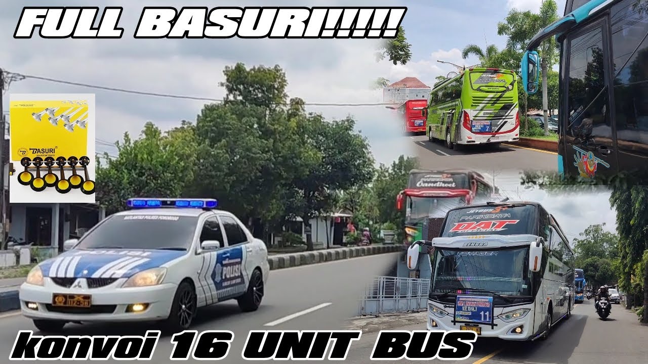 FULL TELOLET BASURI!!! KONVOI belasan Bus ALVARO SATYA TRANS,MUSTIKA SRITI,DAT DLL #teloletbasuri