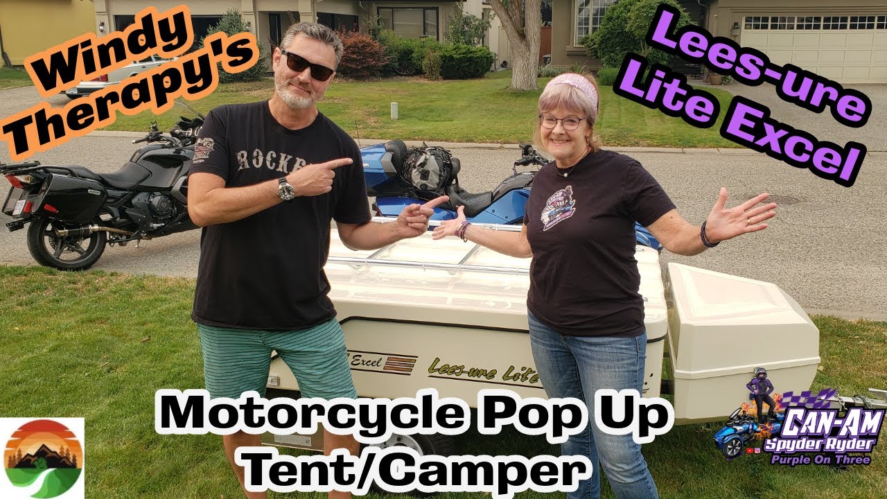 Motorcycle Pop Up Tent/Camper! Lees-ure Lite Excel Demo with @WindyTherapy 🤗💜