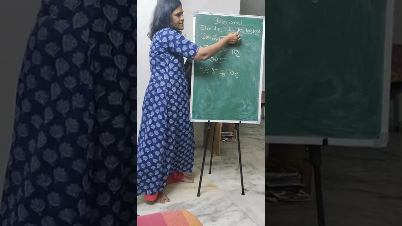 Decimal division by 10/100/1000 for  Class 5 (Gujarati)