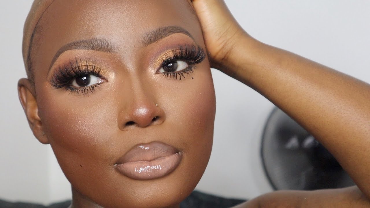 BRONZED MAKEUP GLAM | FULL COVERAGE DARK SKIN FRIENDLY MAKEUP