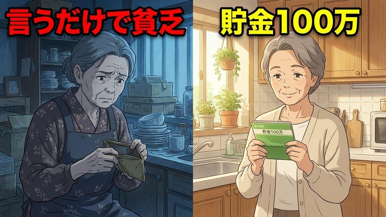 年金12万で貯金ゼロvs100万貯まる人の差！人生を壊す「お金に嫌われる口癖」とは？