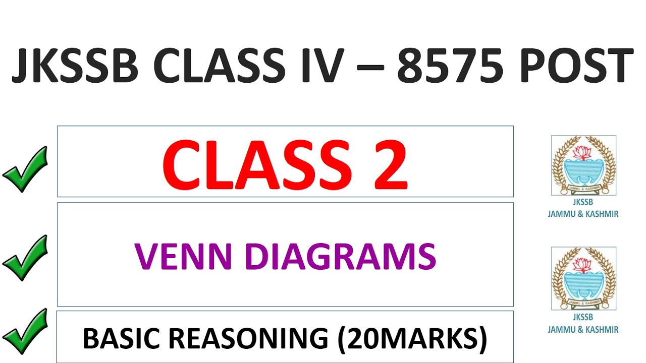 VENN DIAGRAM | PART -2 | JKSSB  CLASS IV RECRUITMENT 8575 POST