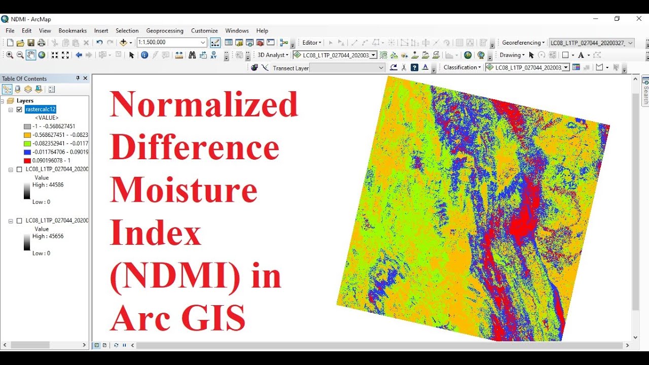 Normalized Difference Moisture Index (NDMI) in Arc GIS