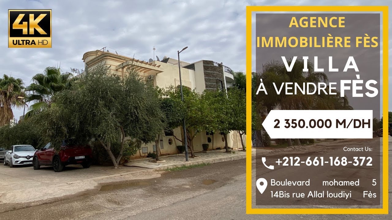 agence immobilière fès - villa a vendre route ain chkef fes