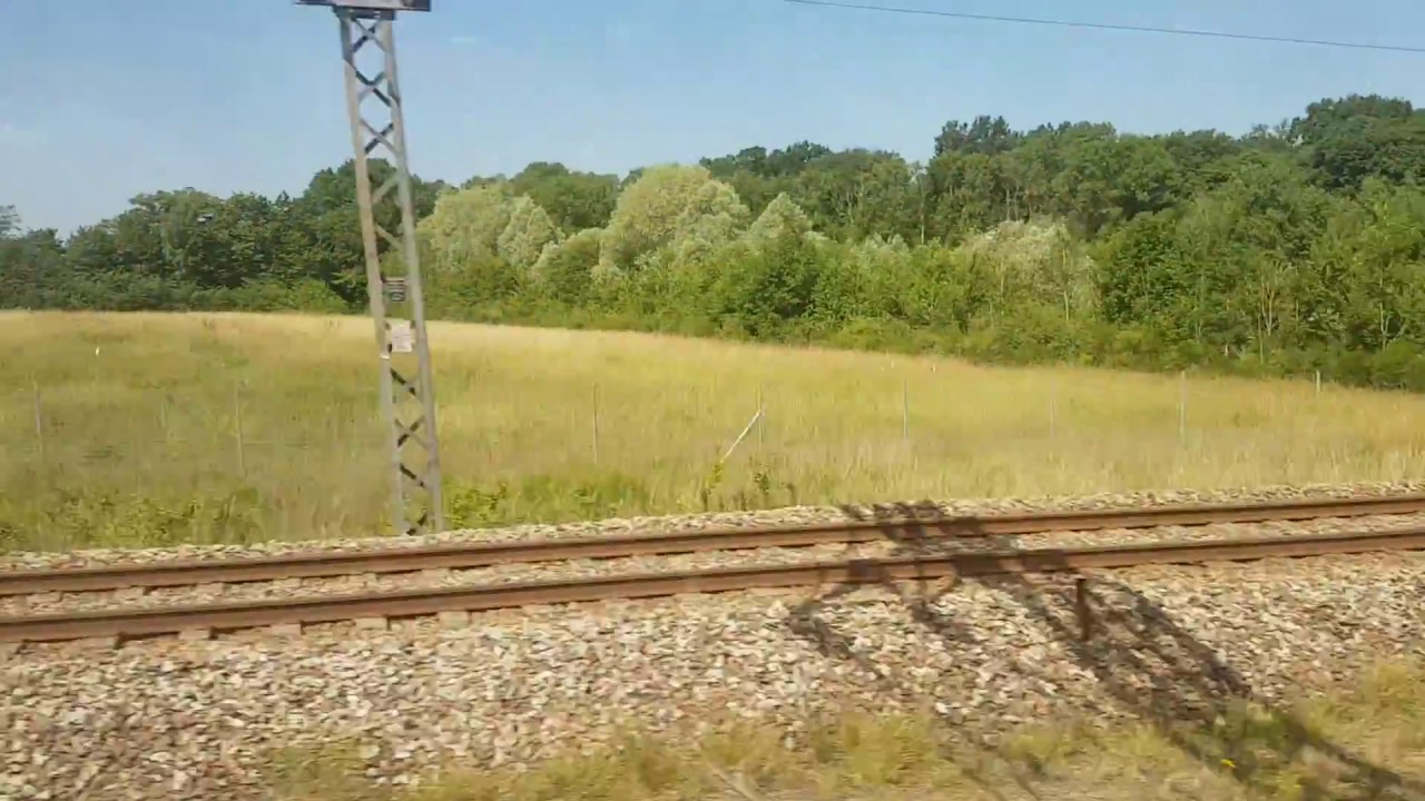 Eurostar Class 373 8000hp AC electric traction motor sound, powering to full speed from a stand