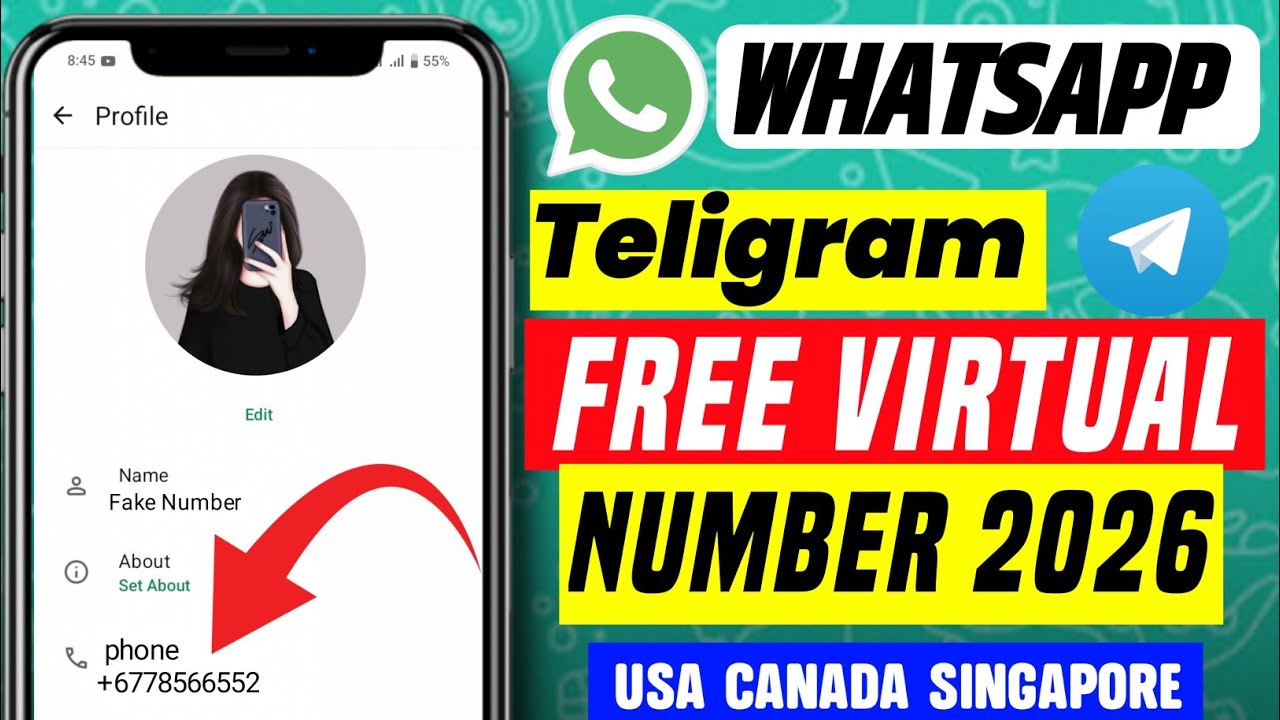 Get Free Virtual Number | Fake Number Se WhatsApp & Telegram Account Kaise Banaye 2026 New